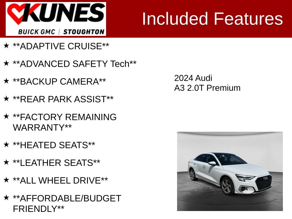 Used 2024 Audi A3 2.0T Premium FWD image 2
