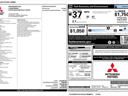 Used 2019 Mitsubishi Mirage G4 ES FWD image 4