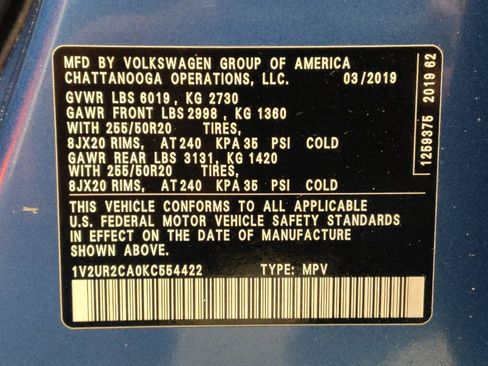 Used 2019 Volkswagen Atlas SE w/ Panoramic Sunroof Package AWD/4WD image 33