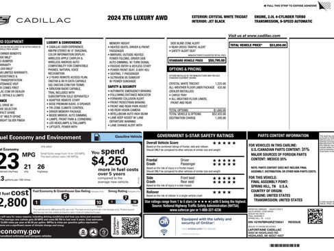 Used 2024 Cadillac XT6 Luxury w/ LPO, Floor Liner Package image 4