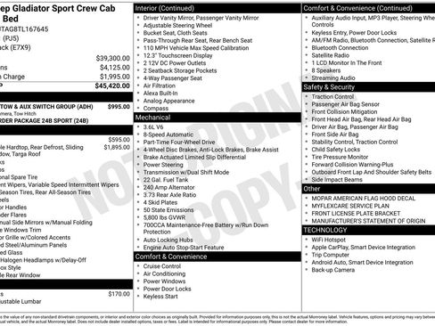 New 2026 Jeep Gladiator Sport AWD/4WD image 4