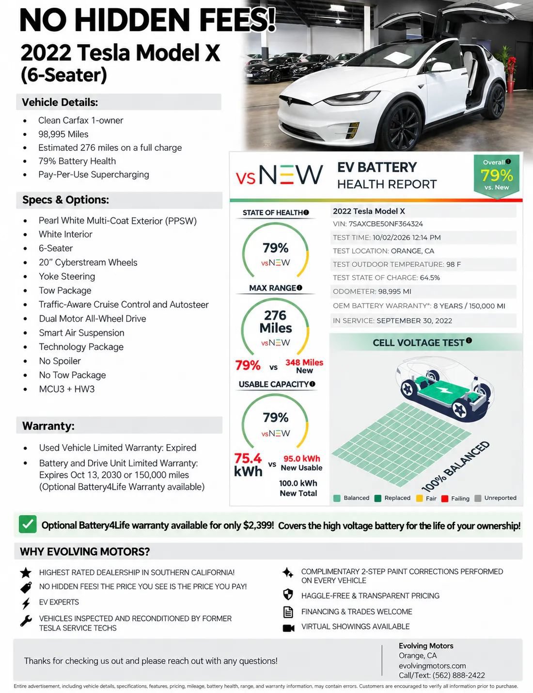 Used 2022 Tesla Model X AWD/4WD image 2