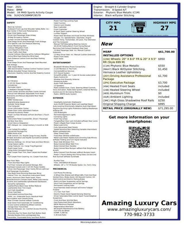 Used 2021 BMW X4 M40i w/ Executive Package AWD/4WD image 21