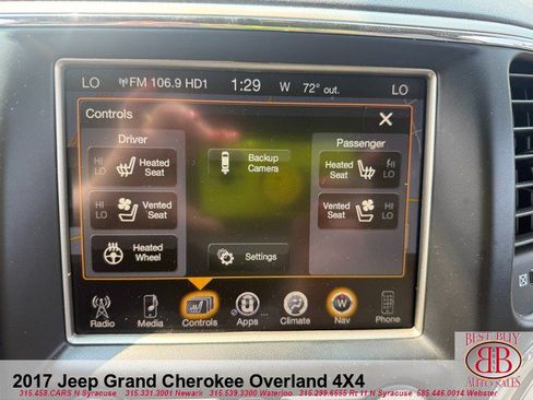Used 2017 Jeep Grand Cherokee Overland w/ Jeep Active Safety Group AWD/4WD image 29