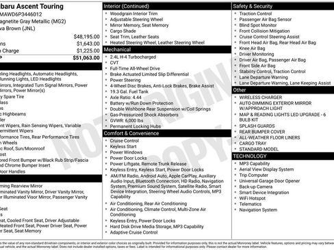 Certified 2023 Subaru Ascent Touring AWD/4WD image 1