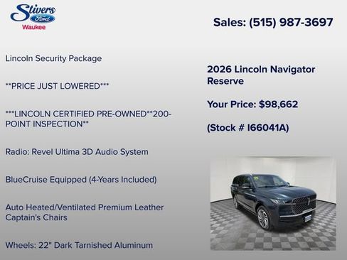 Certified 2026 Lincoln Navigator Reserve AWD/4WD image 16