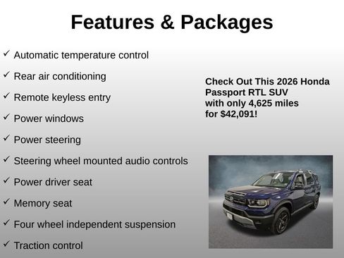 Certified 2026 Honda Passport RTL image 8