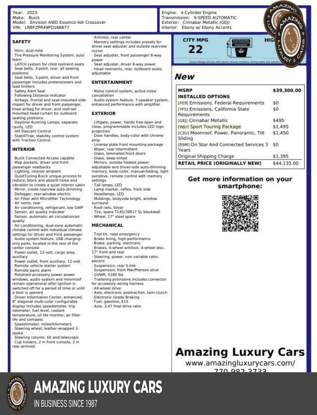 Used 2023 Buick Envision Essence w/ Sport Touring Package AWD/4WD image 1