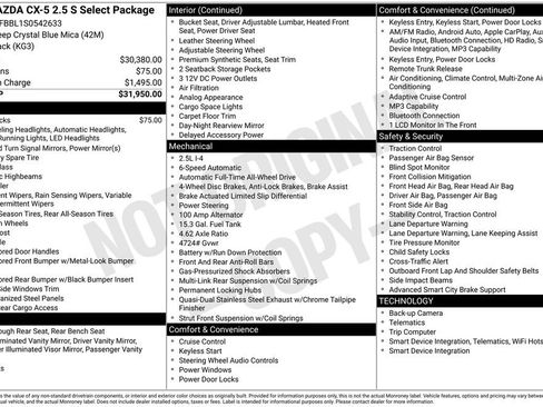 Used 2025 MAZDA CX-5 AWD 2.5 S w/ Select Package image 9