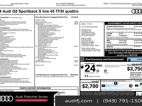 Used 2024 Audi Q5 2.0T Prestige w/ Prestige Package image 3