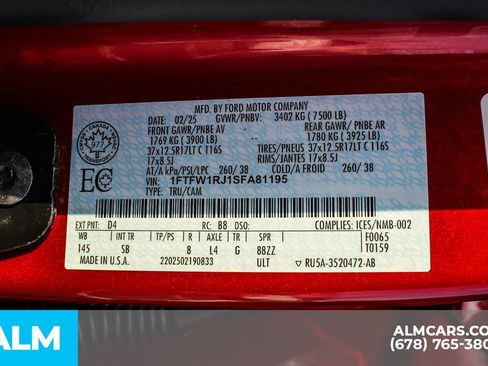 Used 2025 Ford F150 Raptor w/ Equipment Group 803A Raptor R AWD/4WD image 43