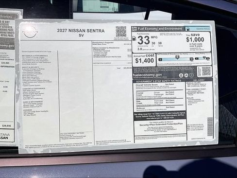 New 2027 Nissan Sentra SV w/ Floor Mat Package FWD image 12