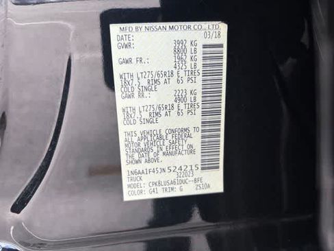 Used 2018 Nissan Titan PRO-4X w/ Pro-4x Utility Package AWD/4WD image 24