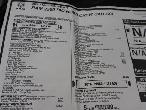 Used 2020 RAM 2500 Big Horn w/ Night Edition AWD/4WD image 71