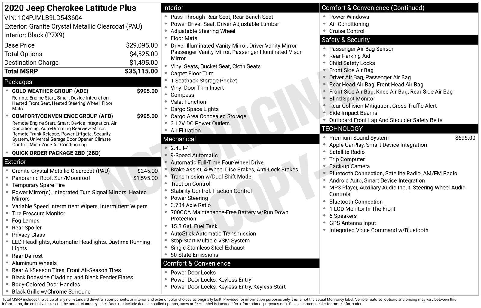 Used 2020 Jeep Cherokee Latitude Plus w/ Comfort/Convenience Group AWD/4WD image 3