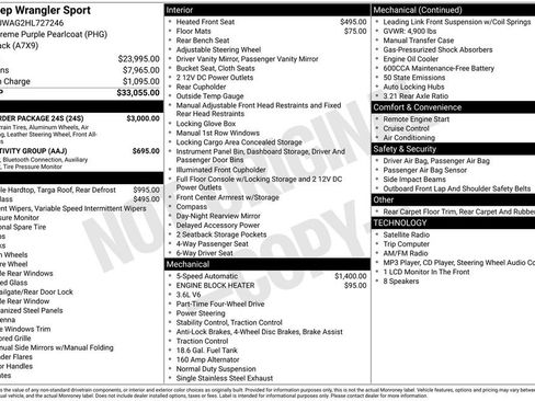 Used 2017 Jeep Wrangler Sport w/ Quick Order Package 24S AWD/4WD image 2