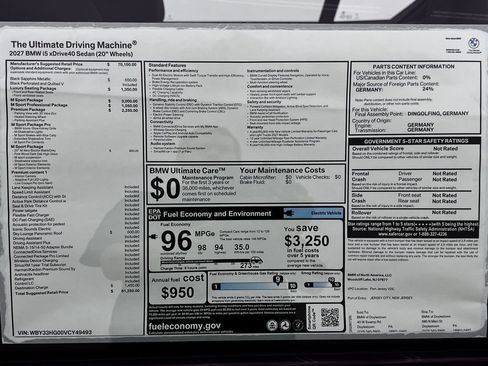 New 2027 BMW i5 xDrive40 w/ M Sport Package AWD/4WD image 16