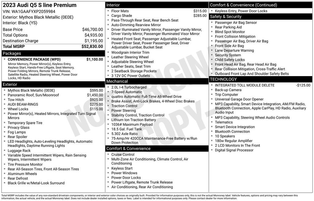 Certified 2023 Audi Q5 2.0T Premium w/ Convenience Package AWD/4WD image 59