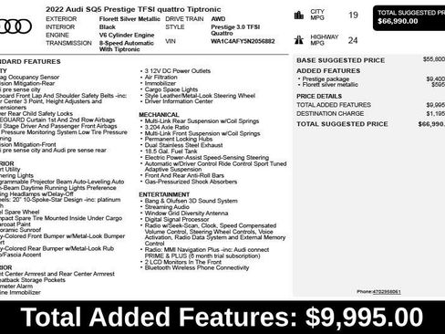 Used 2022 Audi SQ5 Prestige w/ Prestige Package AWD/4WD image 3
