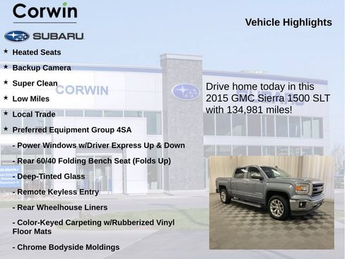 Used 2015 GMC Sierra 1500 SLT w/ SLT Crew Cab Value Package AWD/4WD image 6
