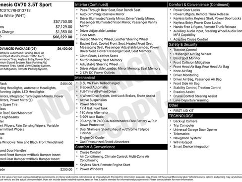 Certified 2024 Genesis GV70 3.5T Sport w/ Sport Advanced Package image 27