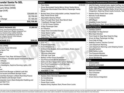 Used 2021 Hyundai Santa Fe SEL w/ Convenience Package image 15