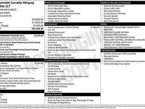 Used 2023 Chevrolet Corvette Stingray Preferred Conv w/ Z51 Performance Package RWD image 3