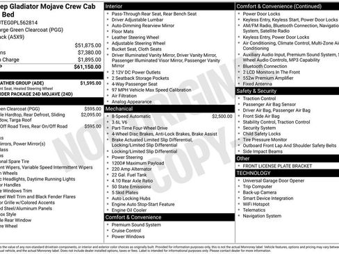 Used 2023 Jeep Gladiator Mojave w/ Cold Weather Group AWD/4WD image 33
