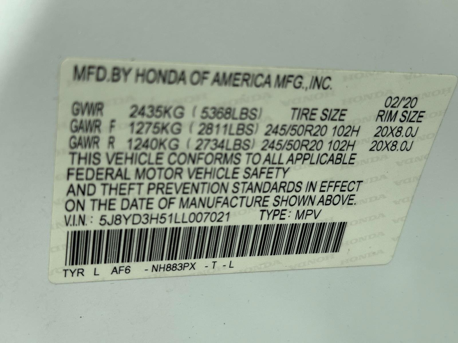 Used 2020 Acura MDX w/ Technology Package FWD image 30