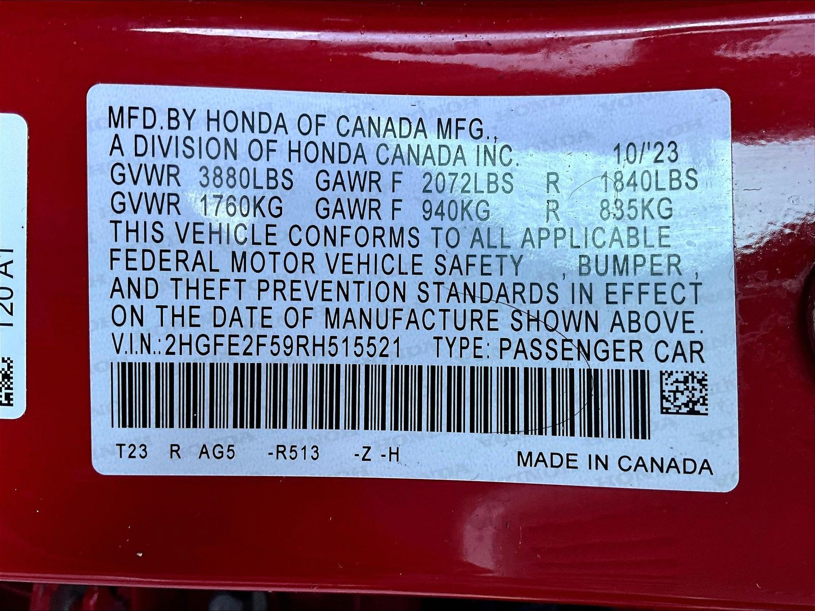 Certified 2024 Honda Civic Sport image 18