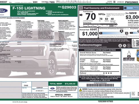 Used 2023 Ford F150 Lightning XLT w/ Equipment Group 312A High AWD/4WD image 2