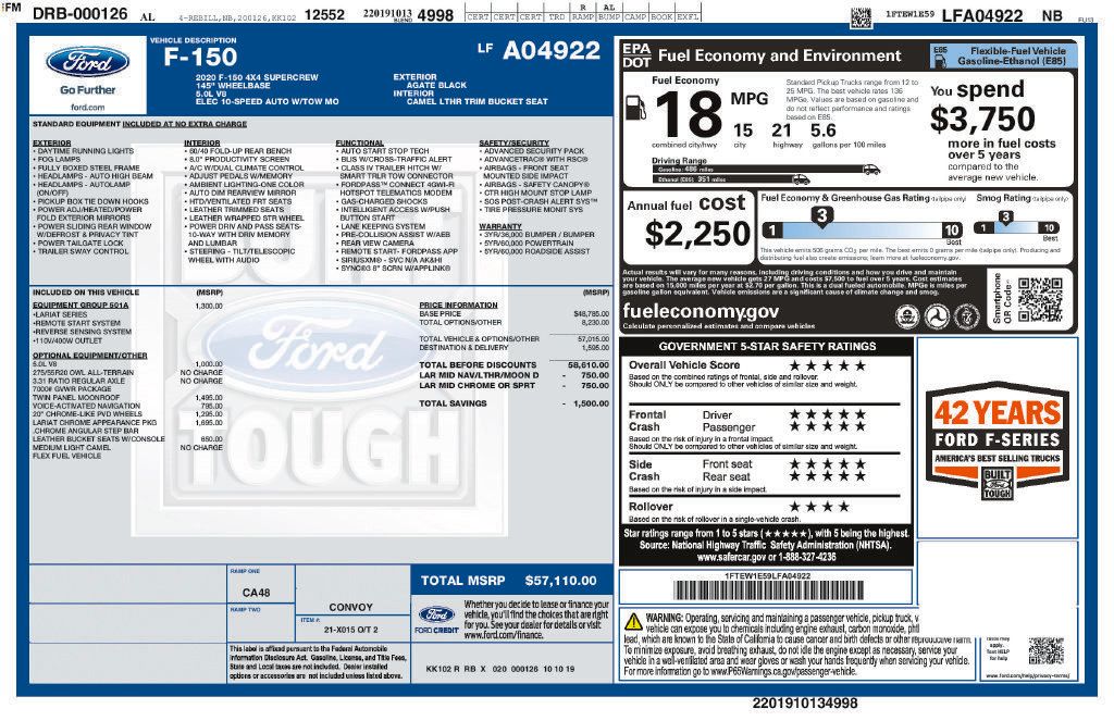 Used 2020 Ford F150 Lariat AWD/4WD image 11