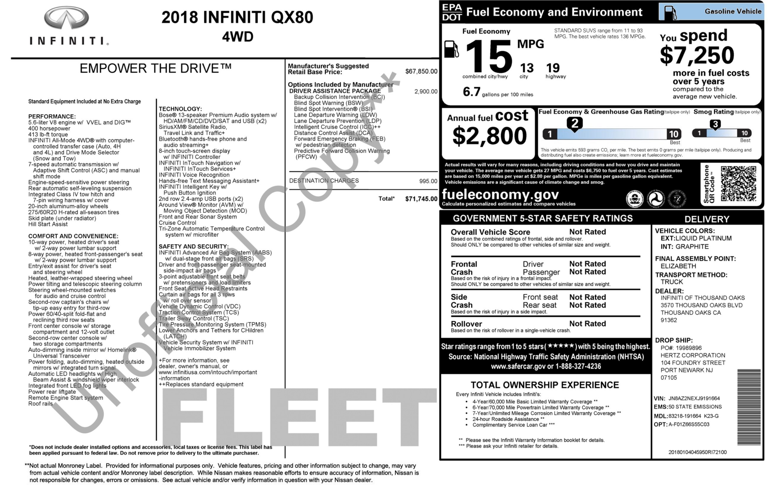 Used 2018 INFINITI QX80 4WD w/ Driver Assistance Package image 4
