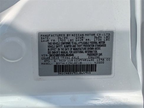 New 2025 Nissan Versa S w/ Trunk Package image 34