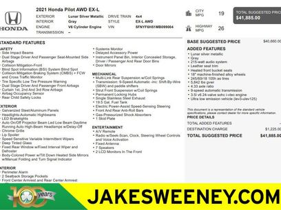 Used 2021 Honda Pilot EX-L