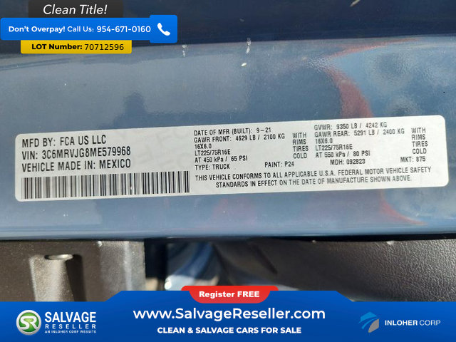 Used 2021 RAM ProMaster 3500 FWD image 17