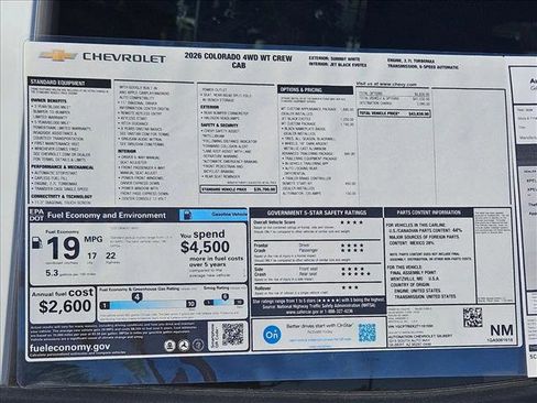 New 2026 Chevrolet Colorado W/T image 19