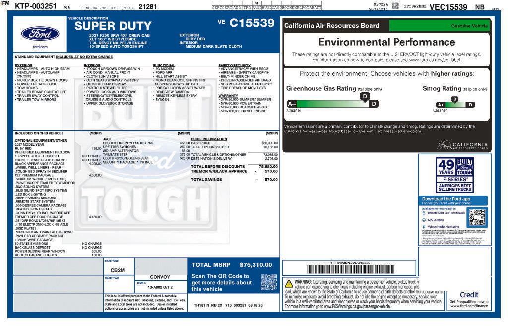 New 2027 Ford F250 XLT w/ XLT Premium Package AWD/4WD image 2