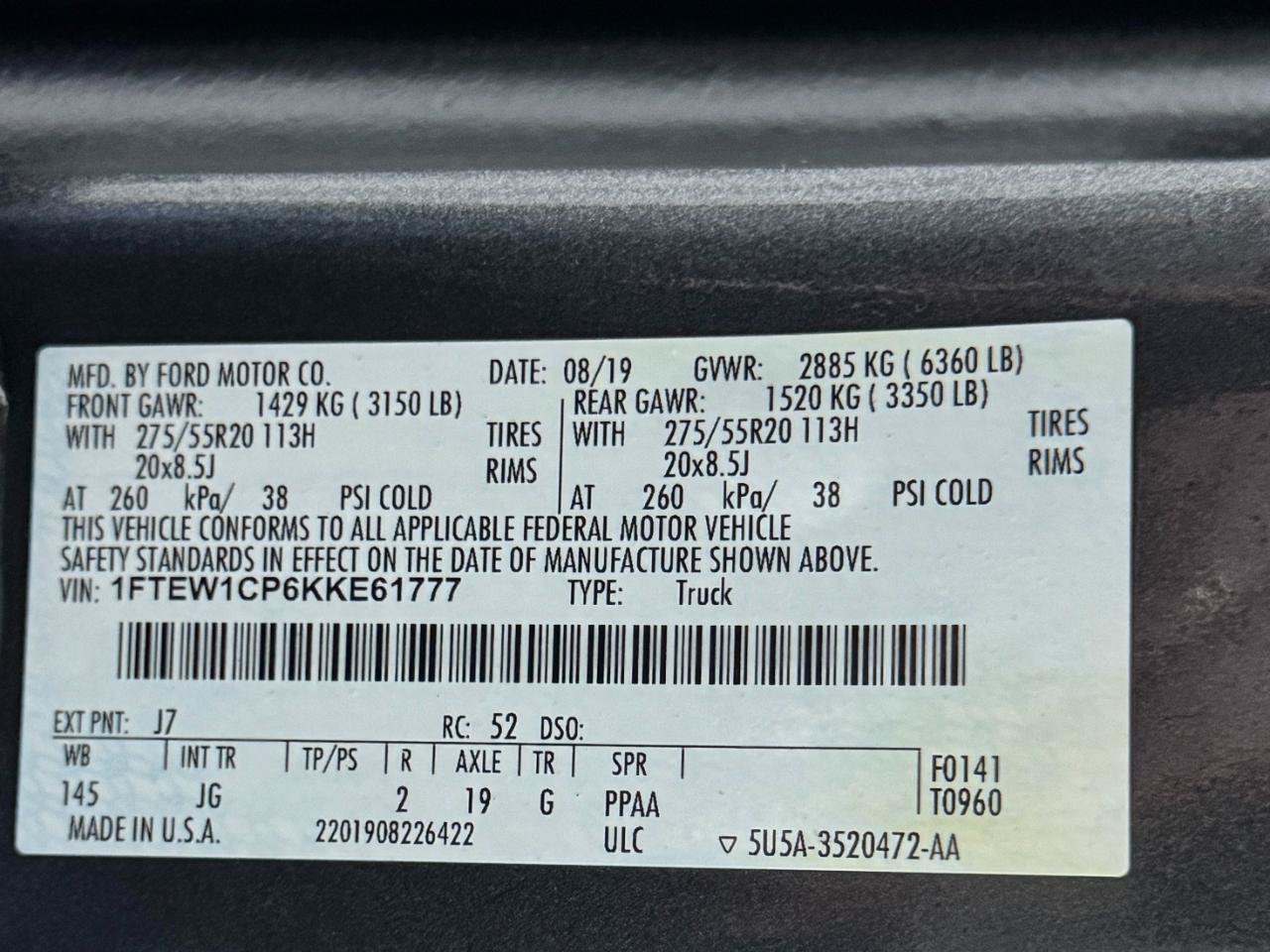 Used 2019 Ford F150 XL w/ Equipment Group 101A Mid RWD image 55