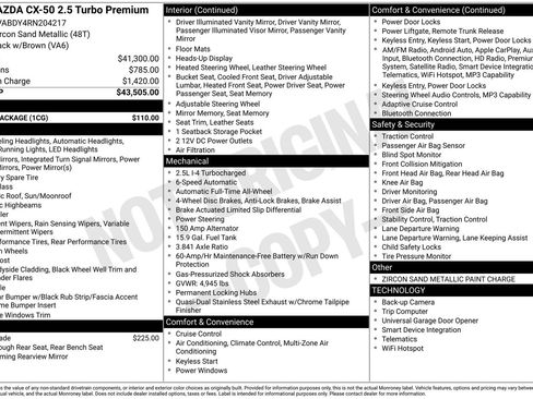 Used 2024 MAZDA CX-50 AWD 2.5 Turbo w/ Cargo Package image 37