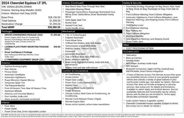 Used 2024 Chevrolet Equinox LT w/ Driver Convenience Package FWD image 26