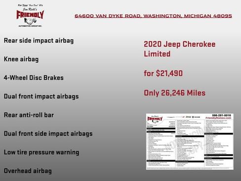Used 2020 Jeep Cherokee Limited AWD/4WD image 6
