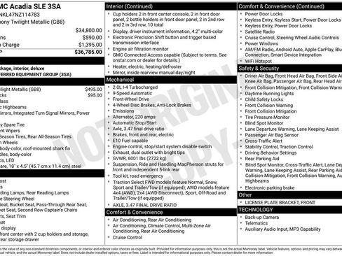 Used 2022 GMC Acadia SLE FWD image 3