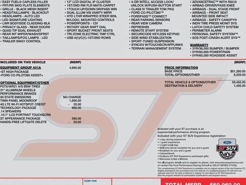 Certified 2022 Ford Explorer ST w/ Equipment Group 401A image 2