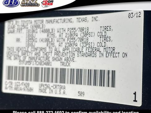 Used 2012 Toyota Tundra 4x4 Double Cab w/ Tow Pkg image 17