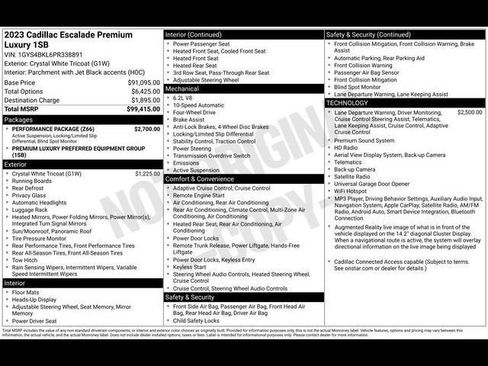 Certified 2023 Cadillac Escalade Premium Luxury w/ Performance Package AWD/4WD image 29