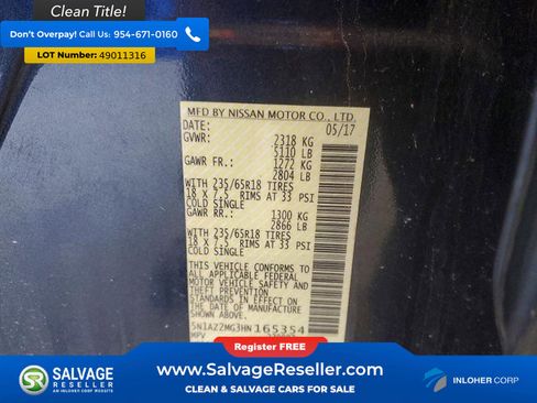 Used 2017 Nissan Murano SL w/ SL Technology Package image 17