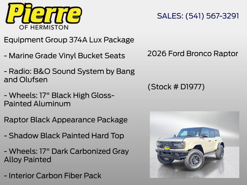 New 2026 Ford Bronco Raptor AWD/4WD image 6