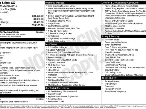 New 2026 Kia Seltos SX w/ SX Sunroof Package AWD/4WD image 4