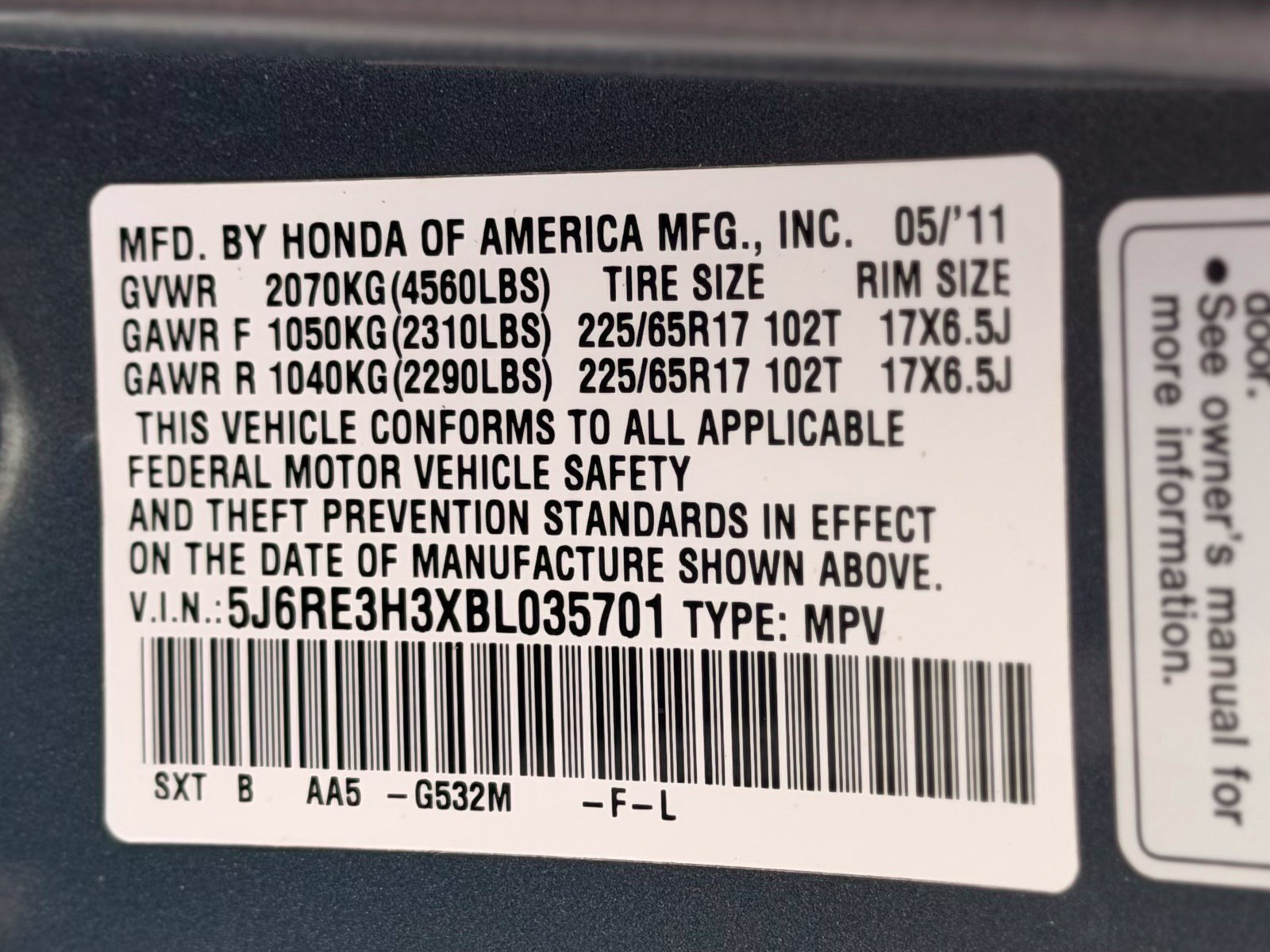 Used 2011 Honda CR-V LX image 35